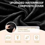 Giant Memory Foam Bean Bag Chair with Flannel Cover, Black