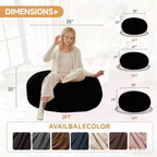 Giant Memory Foam Bean Bag Chair with Flannel Cover, Black
