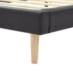 Platform Bed Frame with Faux Leather Upholstery
