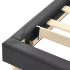 Platform Bed Frame with Faux Leather Upholstery