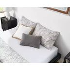 Platform Bed Frame with Faux Leather Upholstery