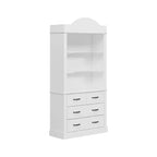 Freestanding Kitchen Pantry Cabinet with 4 Drawers and Open Shelves