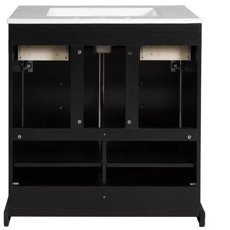 30 Bathroom Vanity with Sink, Bathroom storage Cabinet with Drwers and Soft Closing Doors, Black