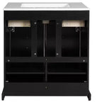 30 Bathroom Vanity with Sink, Bathroom storage Cabinet with Drwers and Soft Closing Doors, Black