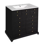 30 Bathroom Vanity with Sink, Bathroom storage Cabinet with Drwers and Soft Closing Doors, Black