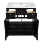 30 Bathroom Vanity with Sink, Bathroom storage Cabinet with Drwers and Soft Closing Doors, Black
