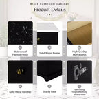 30 Bathroom Vanity with Sink, Bathroom storage Cabinet with Drwers and Soft Closing Doors, Black