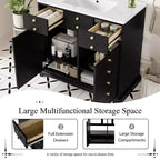 30 Bathroom Vanity with Sink, Bathroom storage Cabinet with Drwers and Soft Closing Doors, Black