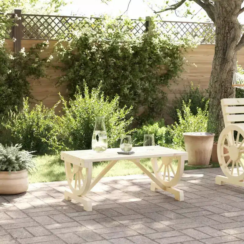 Garden Coffee Table Brown Solid Fir Wood