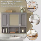 35 x 28 Wall Mounted Mirror Medicine Cabinet with Open Shelves
