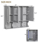 35 x 28 Wall Mounted Mirror Medicine Cabinet with Open Shelves