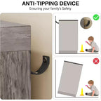Double-Door 4-Drawer Wardrobe with Storage Shelves – Gray