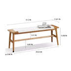 Solid Oak Wood Bench with Handwoven Cane Seat – Dining Room, Bedroom & Entryway