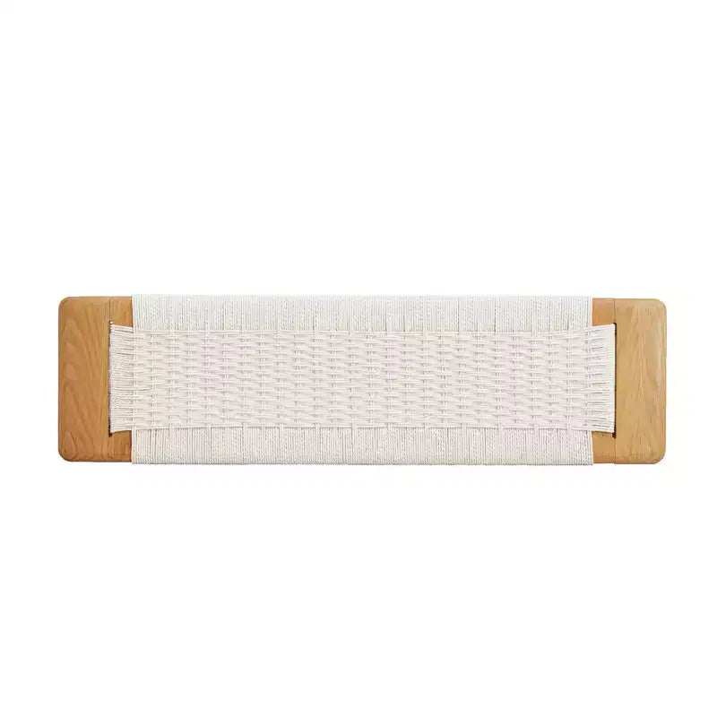 Solid Oak Wood Bench with Handwoven Cane Seat – Dining Room, Bedroom & Entryway