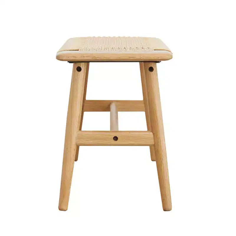 Solid Oak Wood Bench with Handwoven Cane Seat – Dining Room, Bedroom & Entryway