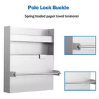 5052 Aluminum Storage Cabinet, 3-Tier Wall-Mounted Tool Cabinet with Flip-Out Work Table and Paper Towel Rack