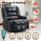 360 Swivel Rocker Recliner Chair with Massage and Heating