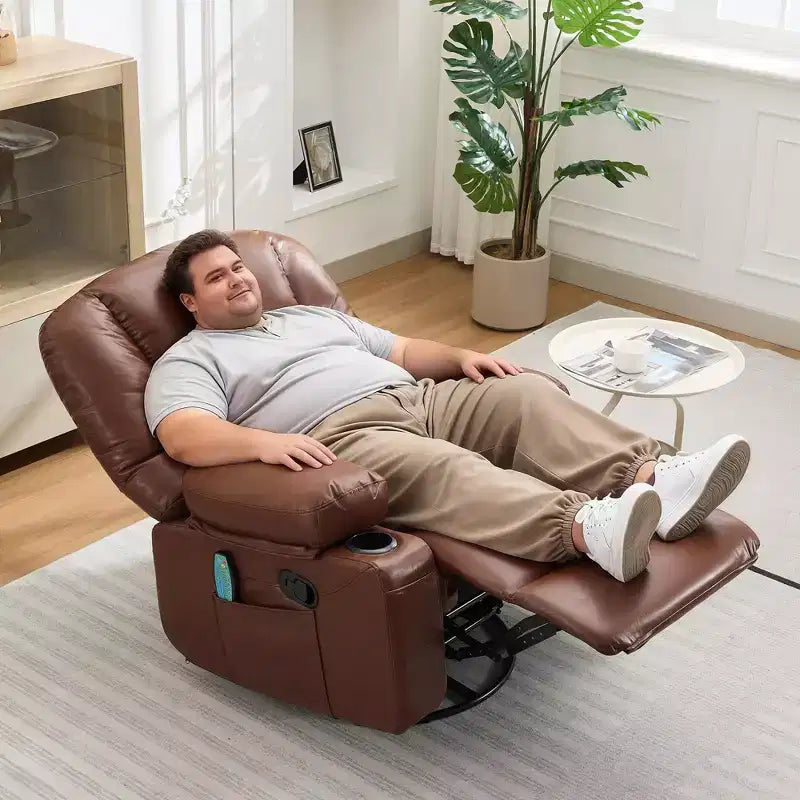360 Swivel Rocker Recliner Chair with Massage and Heating