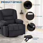 360 Swivel Rocker Recliner Chair with Massage and Heating