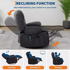 360 Swivel Rocker Recliner Chair with Massage and Heating