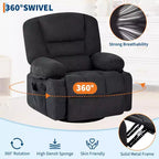 360 Swivel Rocker Recliner Chair with Massage and Heating