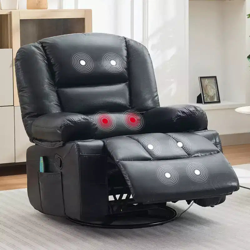 360 Swivel Rocker Recliner Chair with Massage and Heating