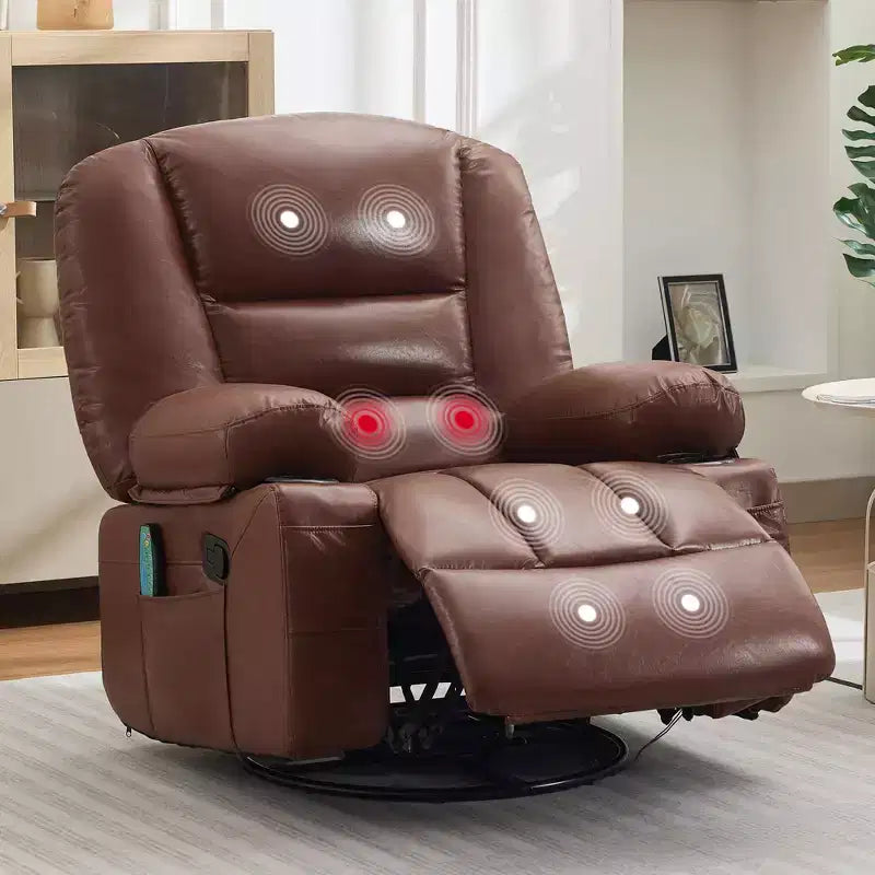 360 Swivel Rocker Recliner Chair with Massage and Heating