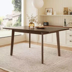 Rustic Farmhouse Dining Table with Solid Wood Frame