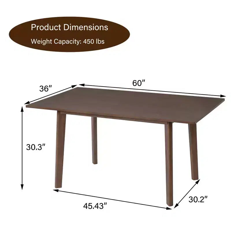 Rustic Farmhouse Dining Table with Solid Wood Frame