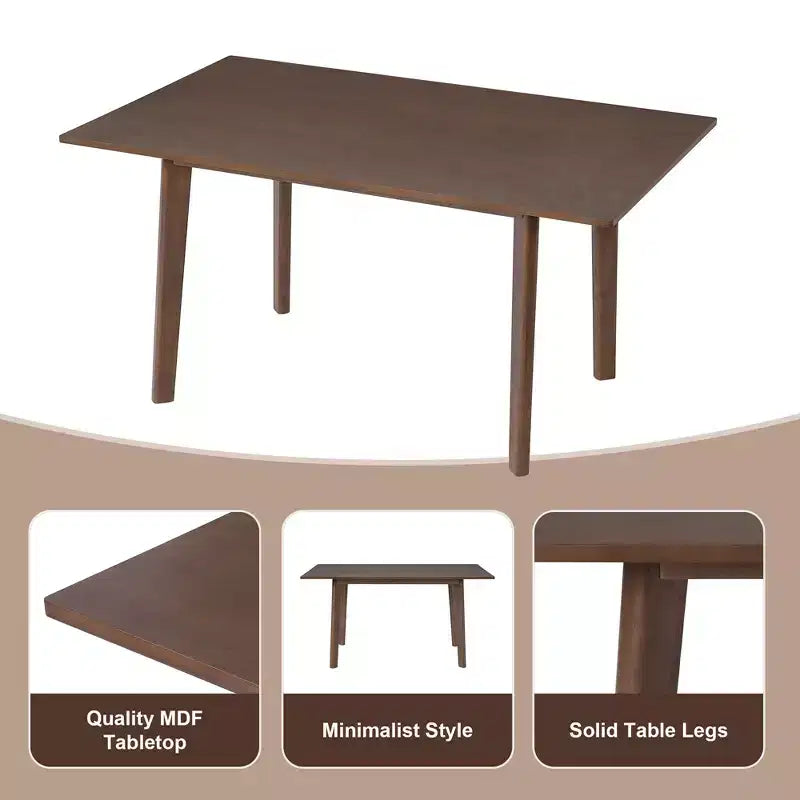 Rustic Farmhouse Dining Table with Solid Wood Frame