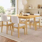 Rustic Farmhouse Dining Table with Solid Wood Frame
