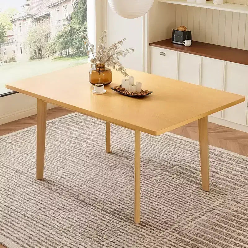 Rustic Farmhouse Dining Table with Solid Wood Frame