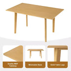 Rustic Farmhouse Dining Table with Solid Wood Frame