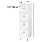 4-Drawer Filing Cabinet – White with Gold-Tone Hardware