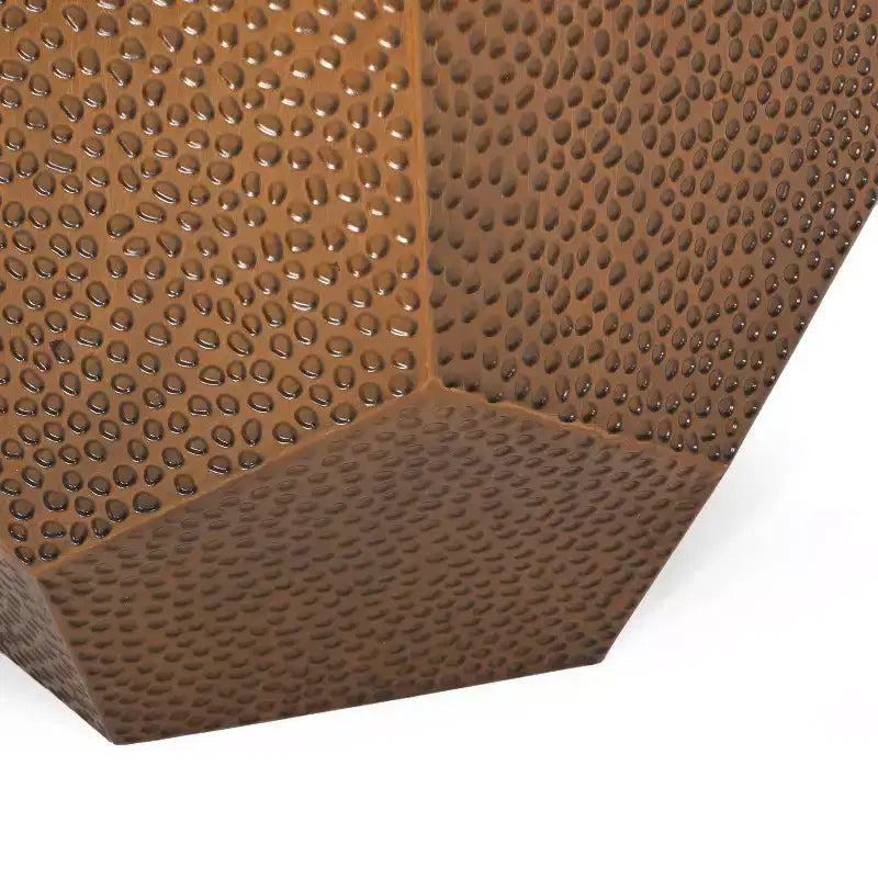 Modern Hammered Iron Geometric Side Table – Brushed Antique Finish