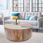 42" Round Solid Wood Coffee Table