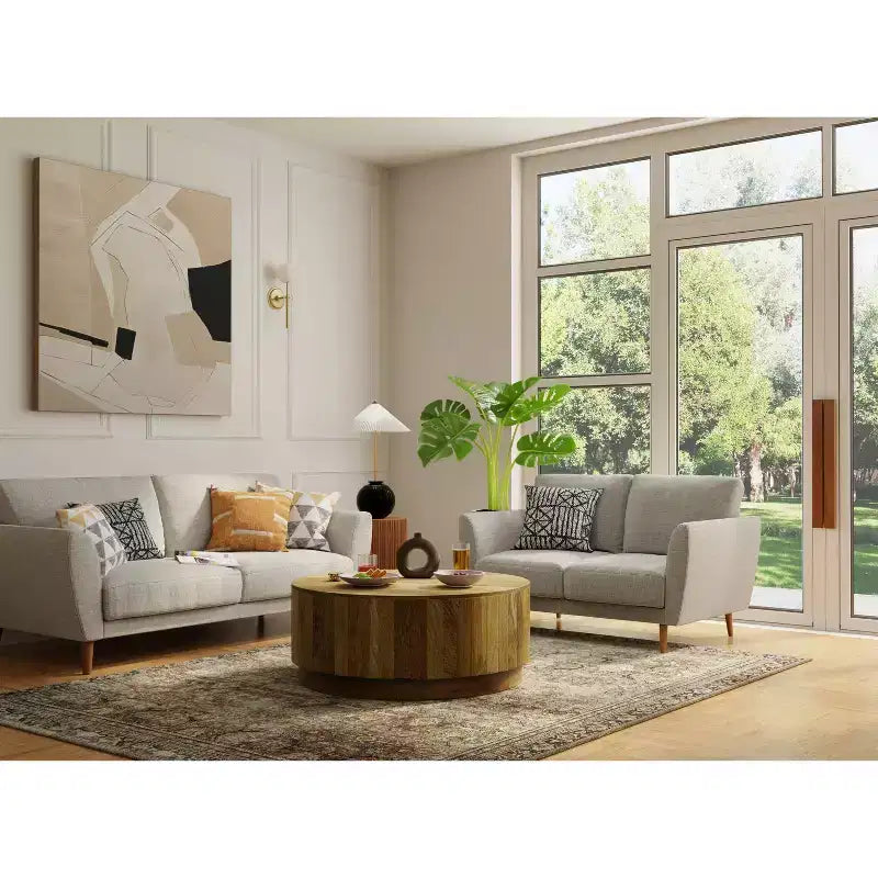 42" Round Solid Wood Coffee Table