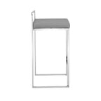 Upholstered Counter Height Barstool – Faux Leather, Low Back