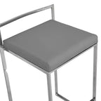 Upholstered Counter Height Barstool – Faux Leather, Low Back