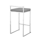 Upholstered Counter Height Barstool – Faux Leather, Low Back