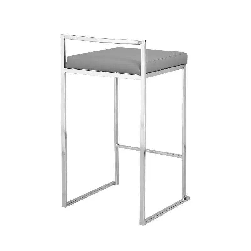 Upholstered Counter Height Barstool – Faux Leather, Low Back