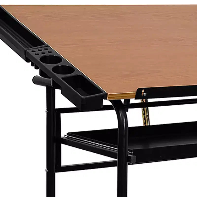 Adjustable Drawing and Drafting Table with Dual Wheel Casters