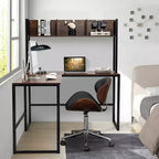 55'' L-Shaped Corner Desk with Open Storage Hutch