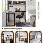 55'' L-Shaped Corner Desk with Open Storage Hutch