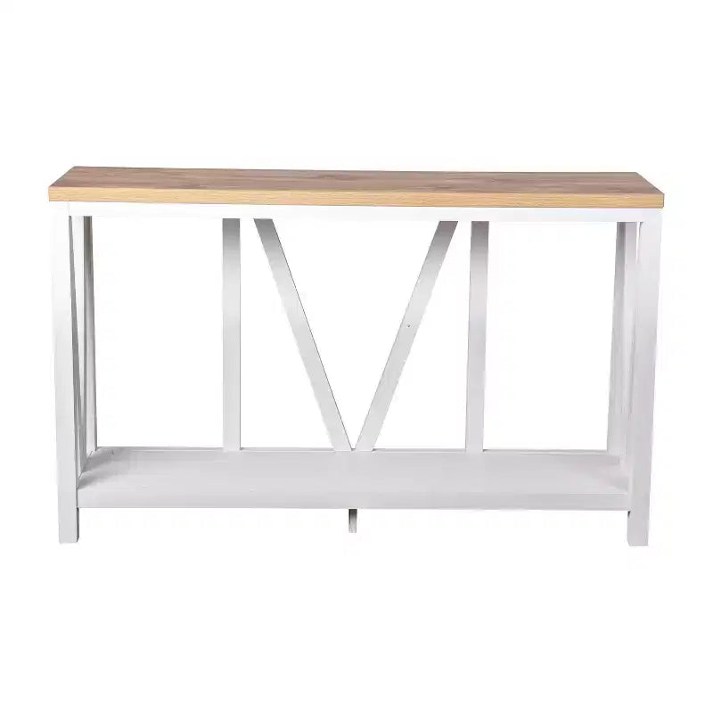 2-Tier Farmhouse Console Table with Lower Shelf