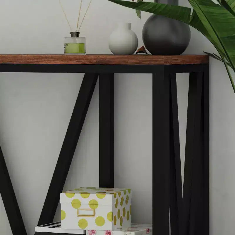 2-Tier Farmhouse Console Table with Lower Shelf