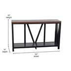 2-Tier Farmhouse Console Table with Lower Shelf