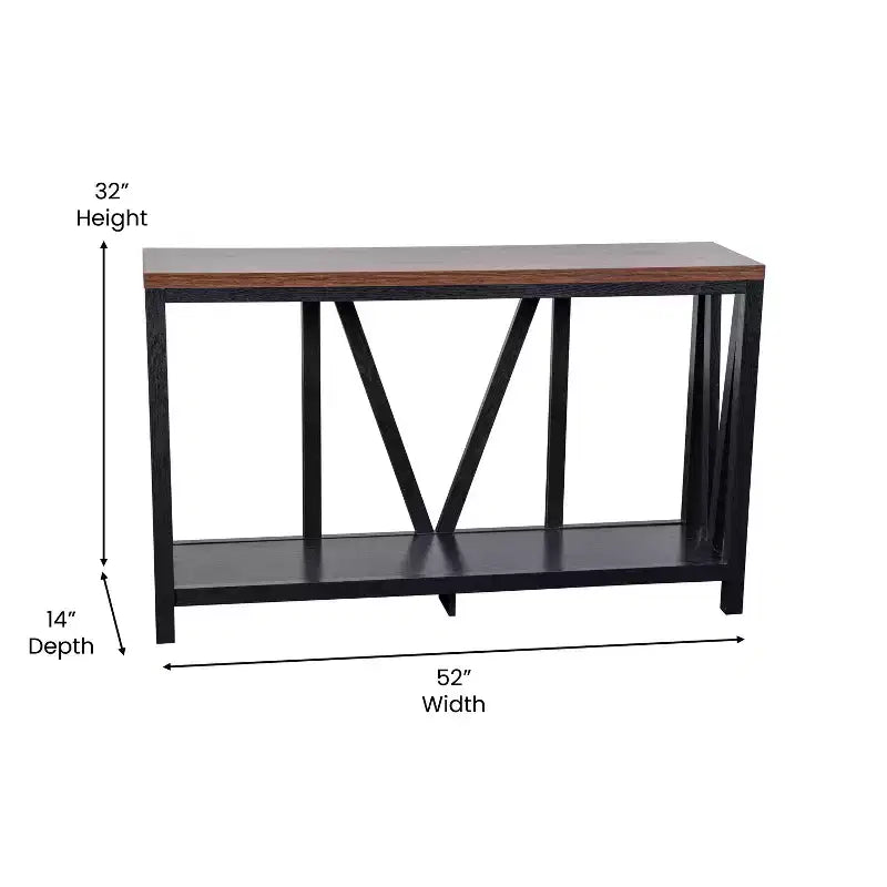 2-Tier Farmhouse Console Table with Lower Shelf