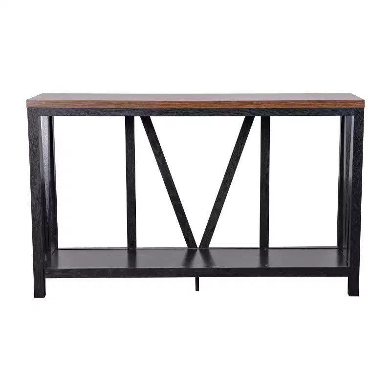 2-Tier Farmhouse Console Table with Lower Shelf