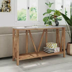 2-Tier Farmhouse Console Table with Lower Shelf